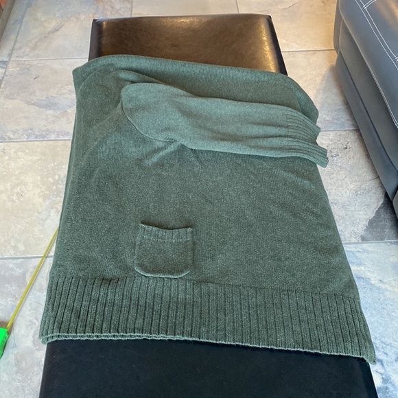 Olive Green GAP Asymmetrical Cardi/Wrap-With-Arms 85% Cotton 15% Cashmere Large - Picture 3 of 10